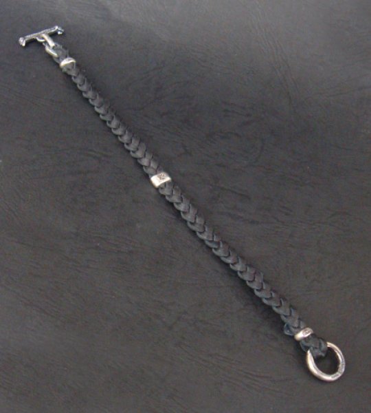 画像2: Quarter H.W.O braid leather bracelet (2)