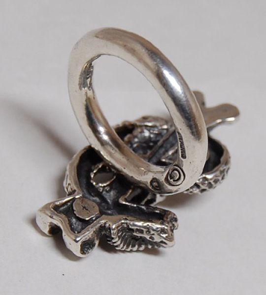 画像5: Quarter Skull On Snake With G Stamp Loop Ring (5)