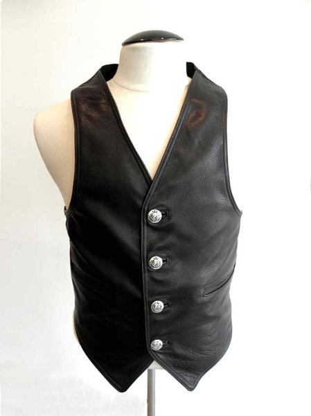 画像2: Gaboratory Tailored Leather Vest (Chinese silk back) (2)