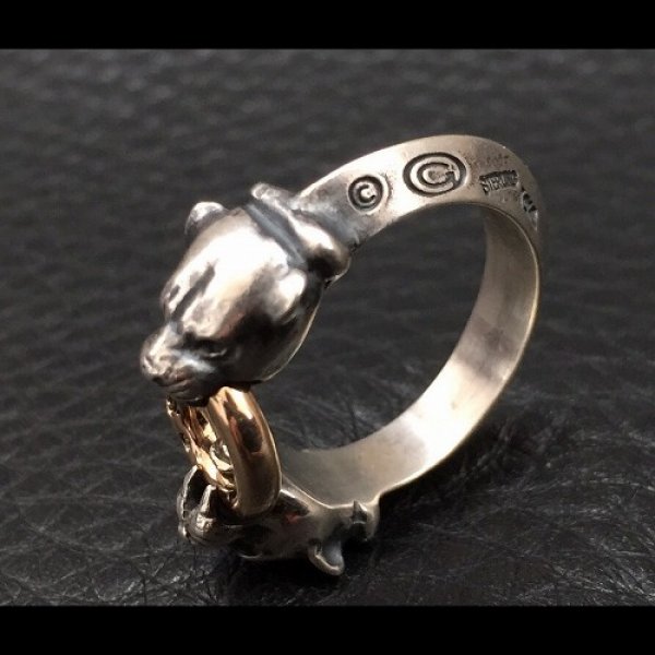 画像3: 10K Gold Ring With 1/9 Panther Triangle Wire Bangle Ring (3)