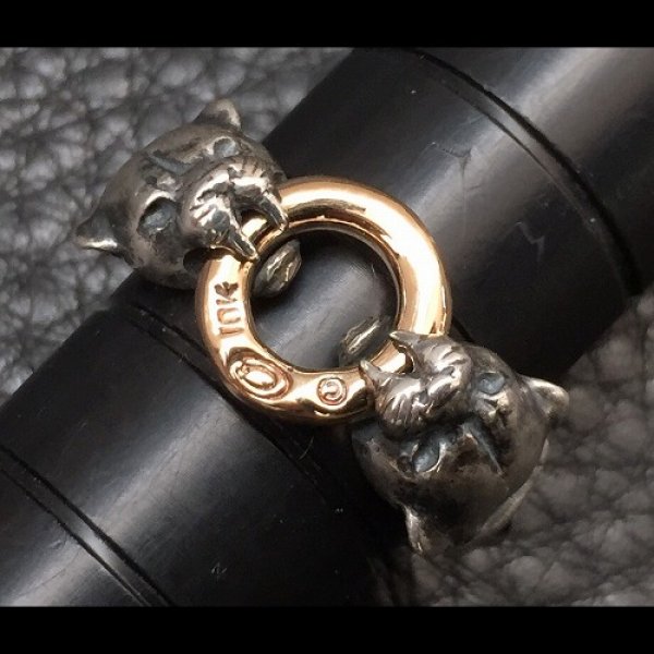 画像10: 10K Gold Ring With 1/9 Panther Triangle Wire Bangle Ring (10)
