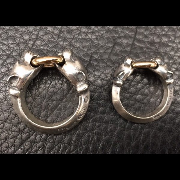 画像8: 10K Gold Ring With 1/9 Panther Triangle Wire Bangle Ring (8)