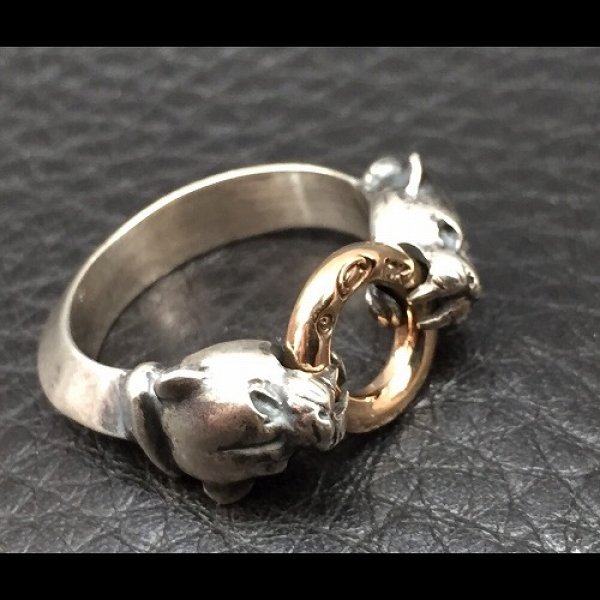 画像4: 10K Gold Ring With 1/9 Panther Triangle Wire Bangle Ring (4)