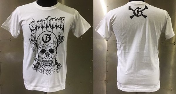 画像1: Gerlach Smoking Skull Masato T-shirt [White] (1)
