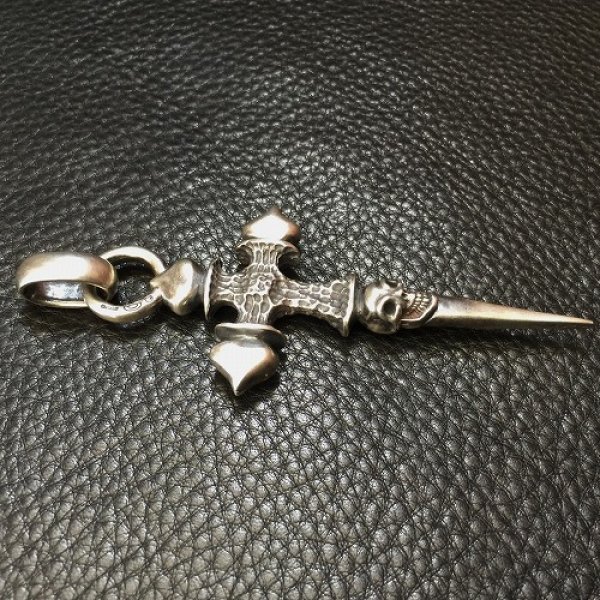 画像5: Half FT Cross Single Skull Dagger Pendant (5)