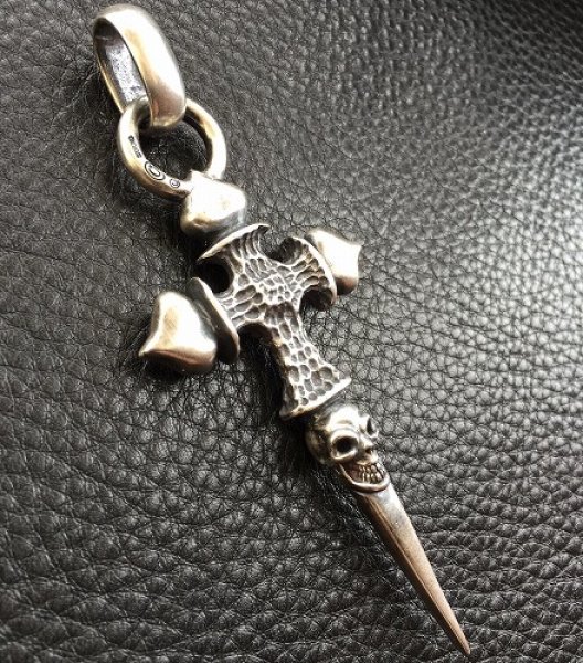 画像3: Half FT Cross Single Skull Dagger Pendant (3)