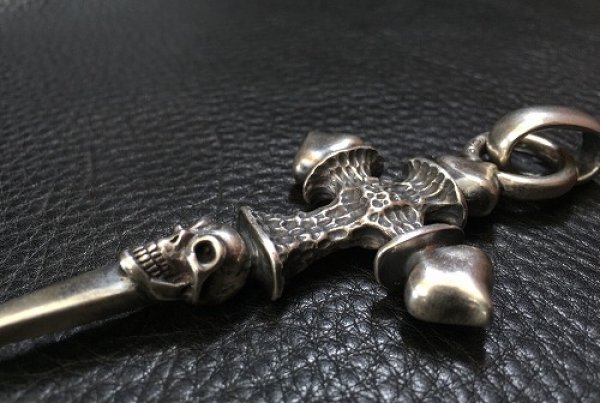 画像6: Half FT Cross Single Skull Dagger Pendant (6)