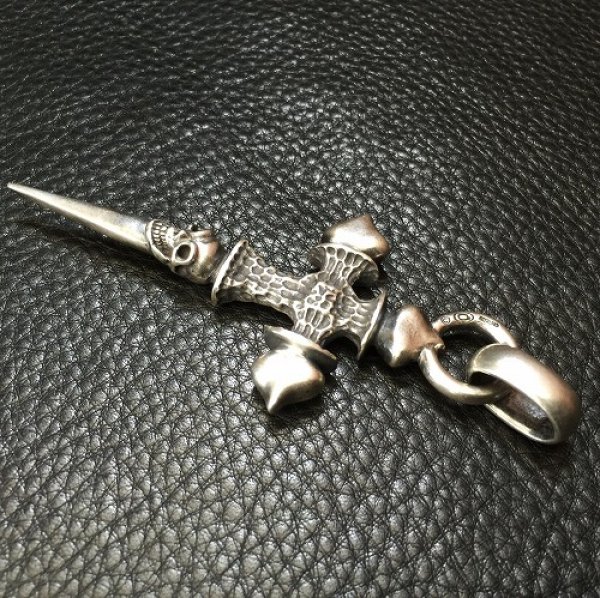 画像7: Half FT Cross Single Skull Dagger Pendant (7)