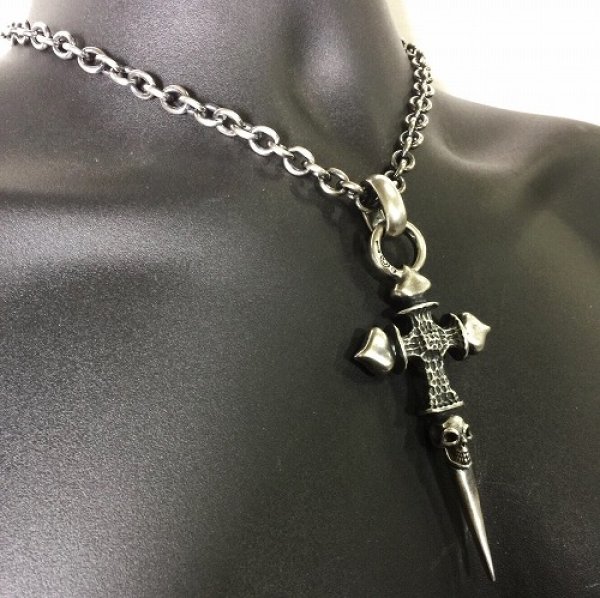 画像13: Half FT Cross Single Skull Dagger Pendant (13)
