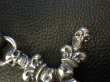 画像13: 3 Skulls On 4 Heart Crown Long Cross Double Face Dagger With Braid Leather Necklace (13)