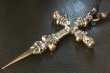 画像6: 3 Skulls On 4 Heart Crown Long Cross Double Face Dagger With Braid Leather Necklace (6)