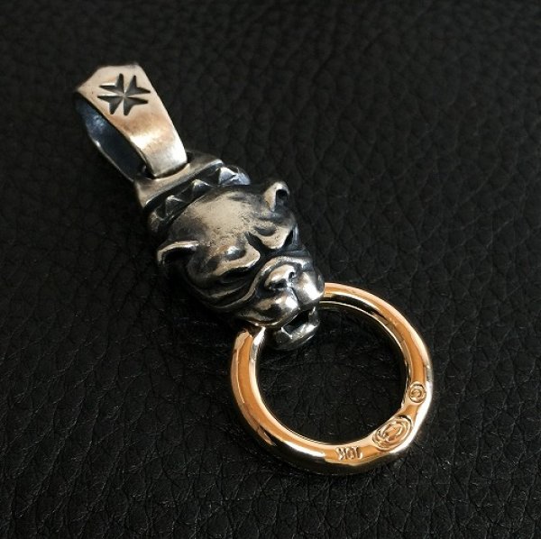 画像2: Old Bulldog With 10K Gold Ring Pendant (2)