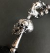 画像13: Large Skull On 2 Skulls Hammer Cross Double Face Dagger With 2 Panther & 2 Skulls Braid Leather Necklace (13)
