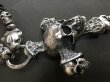 画像7: Large Skull On 2 Skulls Hammer Cross Double Face Dagger With 2 Panther & 2 Skulls Braid Leather Necklace (7)