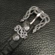 画像8: Buffalo Skull Snake Buckle with Cross Oval Elephant Leather Bracelet (8)