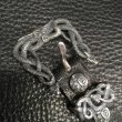 画像10: Buffalo Skull Snake Buckle with Cross Oval Elephant Leather Bracelet (10)