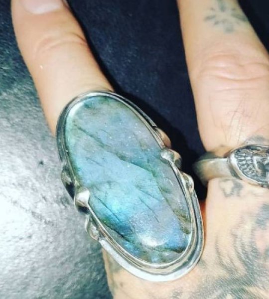 Gaborartory ZAZA Diamond Line Labradrite Zaza Ring