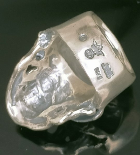 画像5: Pure Gold Wrap Eyes Large Skull Ring With Jaw 2nd generation (5)