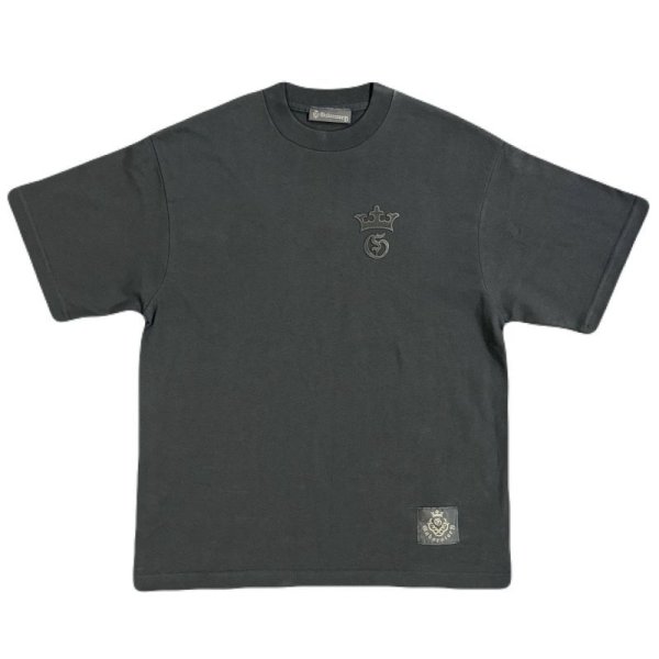 画像1: G&Crown Embroidery 7.1oz T-shirt [Black/Black] (1)