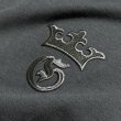 画像2: G&Crown Embroidery 7.1oz T-shirt [Black/Black] (2)