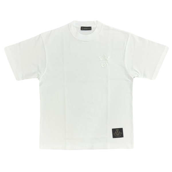 画像1: G&Crown Embroidery 7.1oz T-shirt [White/White] (1)