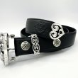 画像3: Multi-Gothic Cross Heart Buckle With Heart Belt Loop & Tip (3)