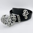 画像1: Multi-Gothic Cross Heart Buckle With Heart Belt Loop & Tip (1)