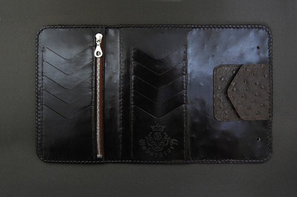 画像4: Stingray Cross Inlay Ostrich Long Wallet (4)