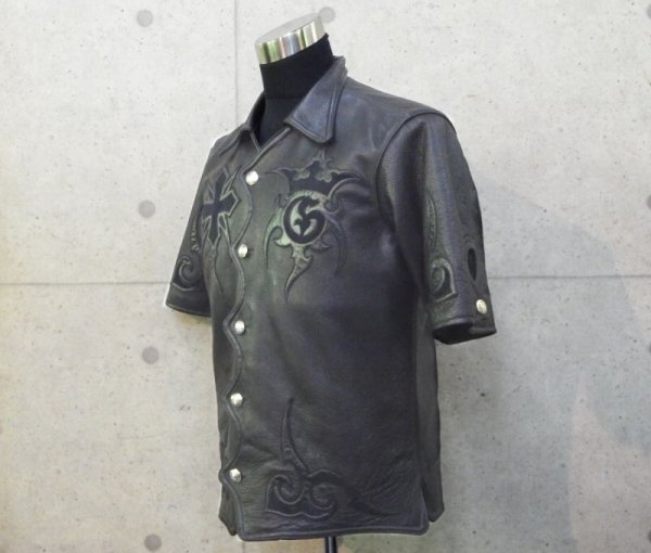 画像2: Gaboratory Tribal Leather Shirt (Short sleeve) (2)