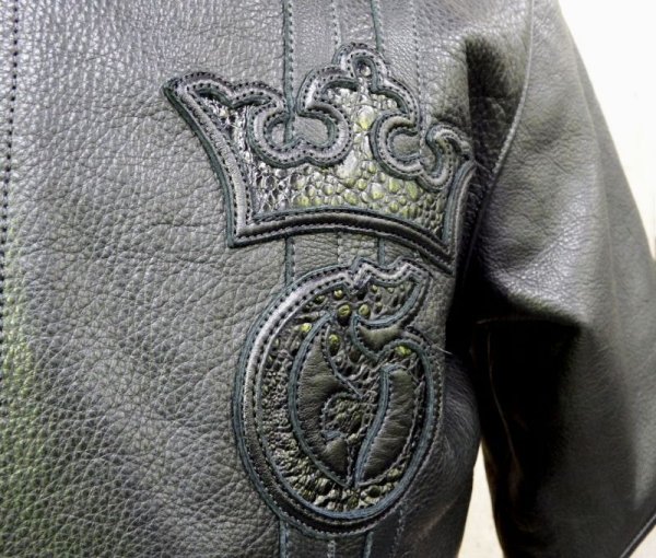 画像10: Gaboratory Tribal Base Ball Leather Shirt (10)