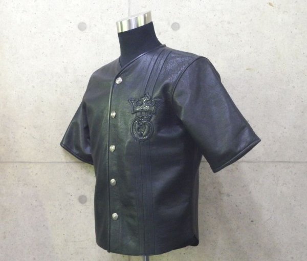 画像2: Gaboratory Tribal Base Ball Leather Shirt (2)
