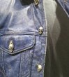画像8: Skull Button Stressed Indigo Leather Jacket (8)