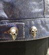 画像6: Skull Button Stressed Indigo Leather Jacket (6)