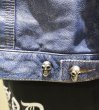 画像5: Skull Button Stressed Indigo Leather Jacket (5)