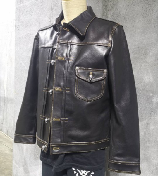 画像1: Zaza Clothing Line Horse Hide  Leather Jacket (1)