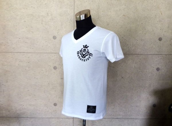 画像2: Triple skull V-neck T-shirt [White] (2)