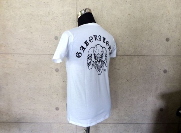 画像3: Triple skull V-neck T-shirt [White] (3)