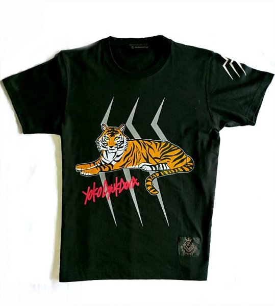 画像1: Gaboratory x YOKO AYUKAWA  Tiger 7.1oz Heavy Weight T-shirt [Black] (1)