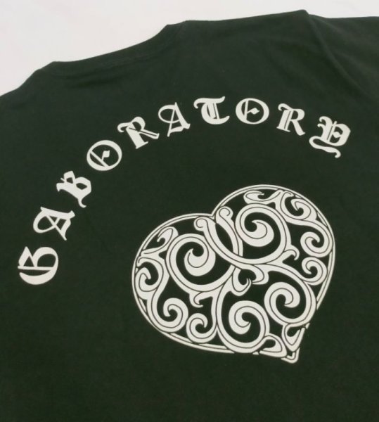 画像3: Gaboratory Heart 10.2oz Heavy Weight T-shirt [Black/White] (3)