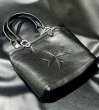 画像2: Maltese Cross Overlay Square Tote Bag (Black on Black) (2)