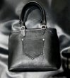 画像3: Maltese Cross Overlay Square Tote Bag (Black on Black) (3)