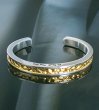 画像1: Pure Gold Wrap 7.5 x 4.5mm Wide Side Flat Chiseled Reel Bangle (1)