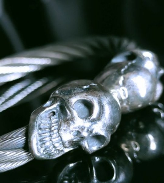 画像2: Skull Cable Wire Bangle (2)