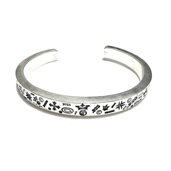 画像10: Multi Stamp Quarter Flat Bar Bangle 7mm Bold (10)
