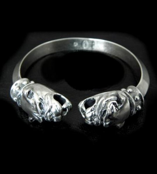 画像3: Old Bulldog With Stud Bolo Neck Triangle Wire Bangle (3)