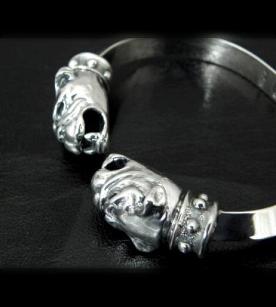 画像5: Old Bulldog With Stud Bolo Neck Triangle Wire Bangle (5)
