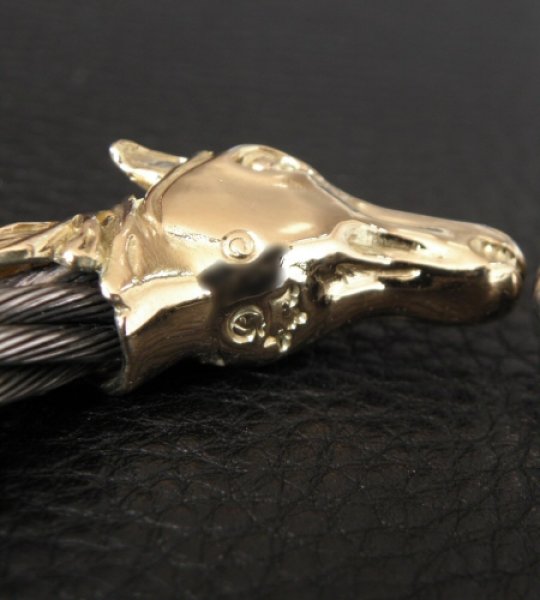 画像4: Gold & Silver Stupid Horse Cable Wire Bangle (4)