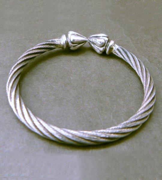 画像2: Half Noodle Cable Wire Bangle (2)