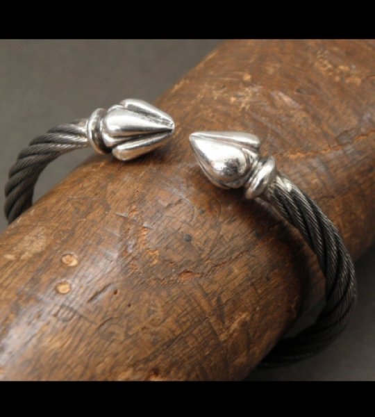 画像5: Half Noodle Cable Wire Bangle (5)