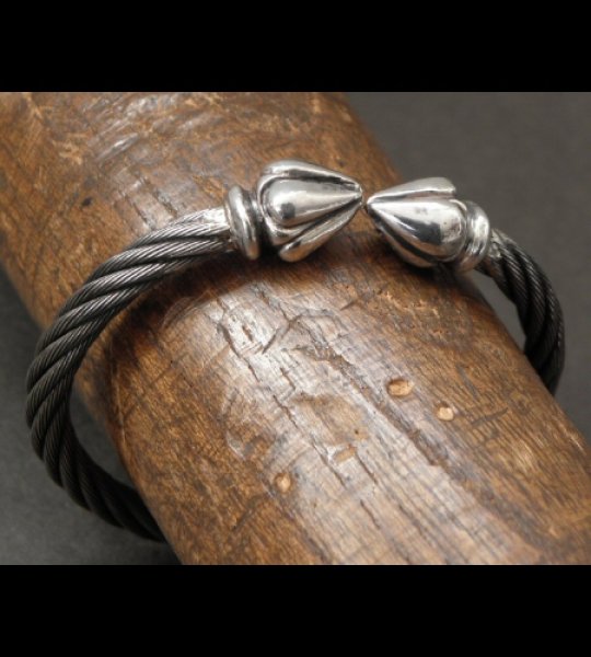 画像4: Half Noodle Cable Wire Bangle (4)